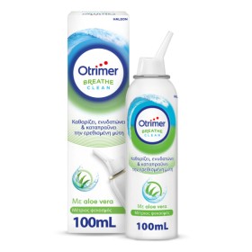 Otrimer Breathe Clean με Aloe Vera, Φυσικό Ισότονο Διάλυμα Θαλασσινού Νερού, Μέτριος Ψεκασμός 100ml.